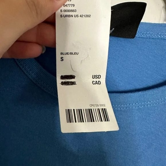 Urban Outfitters Anti-You Long Sleeve Baby Tee Blue Size Small Top NEW - Picture 6 of 8